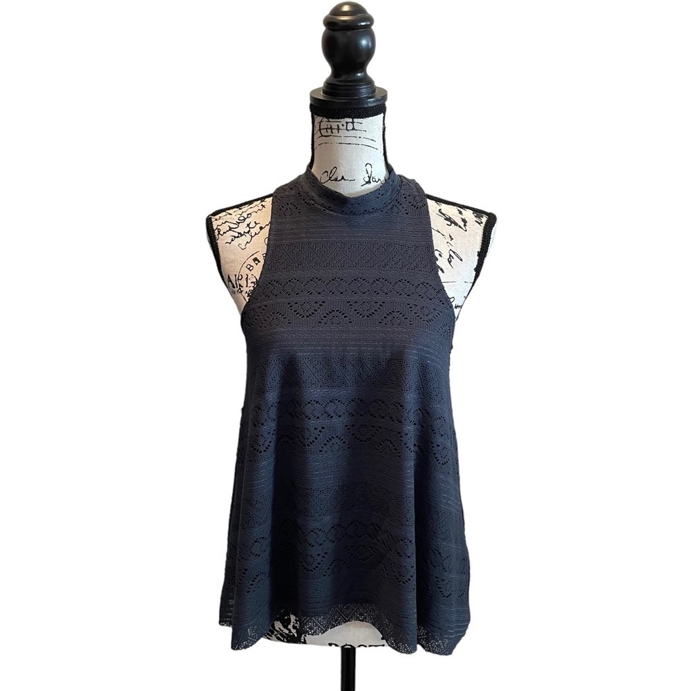 Hollister Dark Gray Lace Tank Top